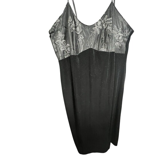 Lane Bryant NWT Babydoll Empire 18/20 Black Velvet Slip Dress Sequin Whimsigoth - Picture 16 of 16